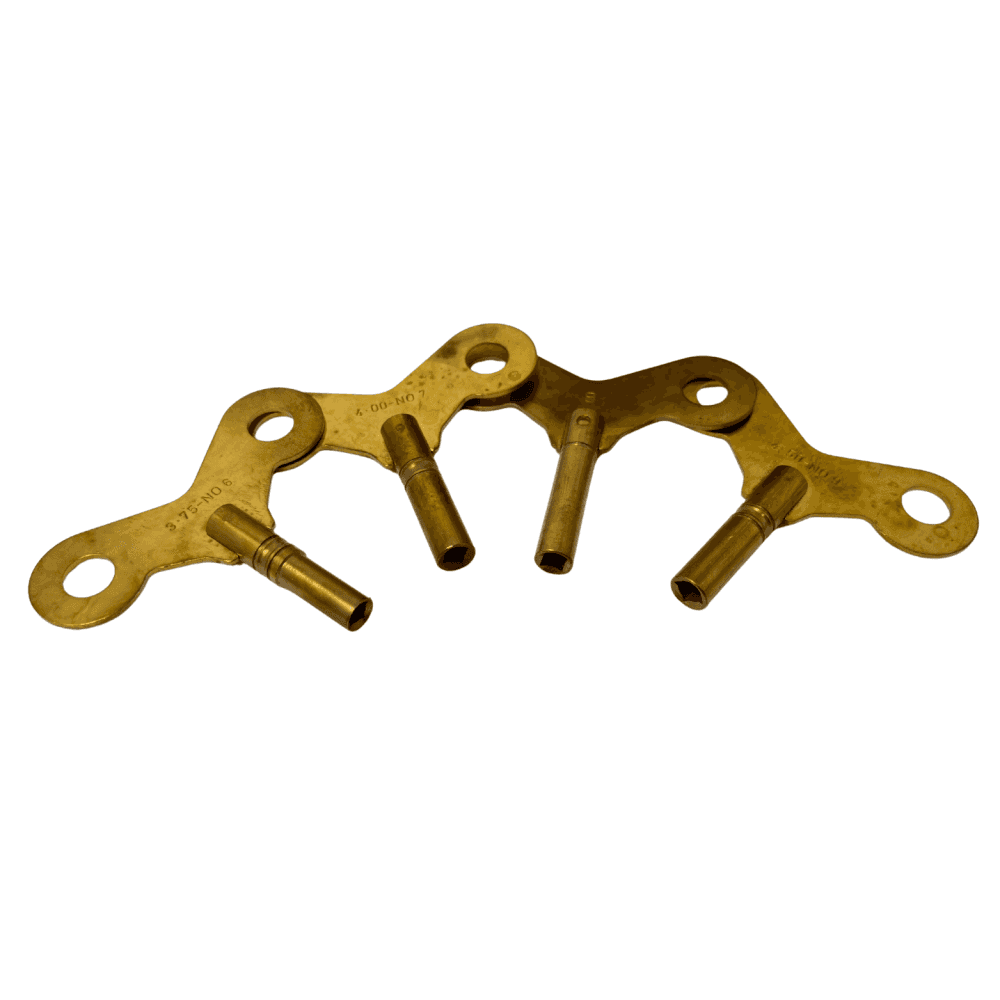 Wide Brass Clock Winding Key - Choose Size