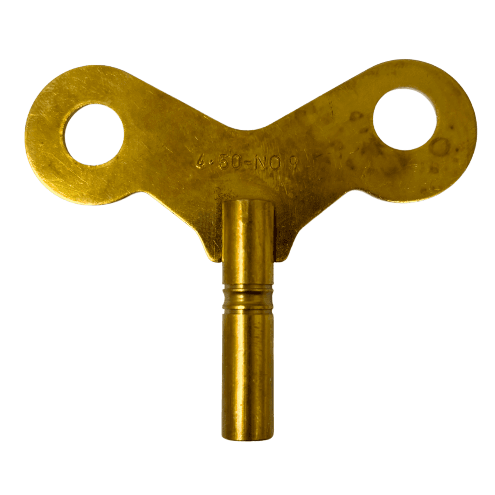 Wide Brass Clock Winding Key - Choose Size