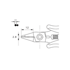 Piergiacomi Round Nose Pliers with Cutting Tip 147mm