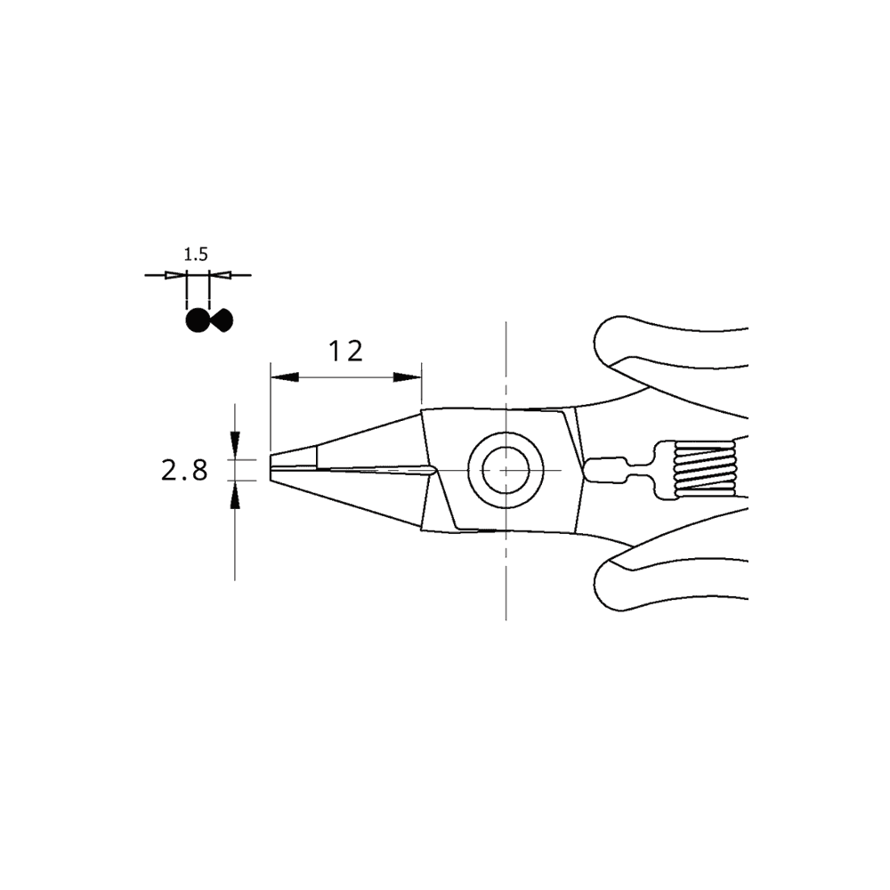 Piergiacomi Round Nose Pliers with Cutting Tip 147mm
