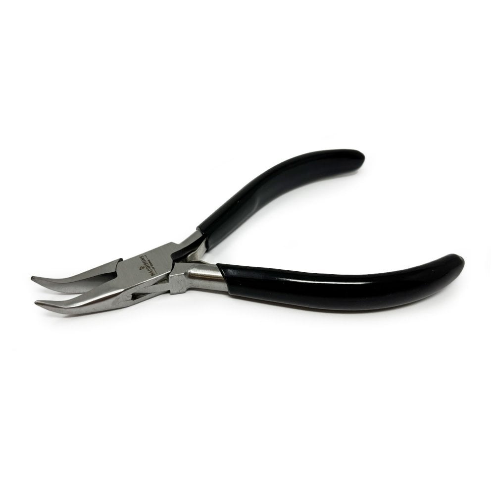 Bent Chain Nose Pliers with Smooth Jaws, 130mm