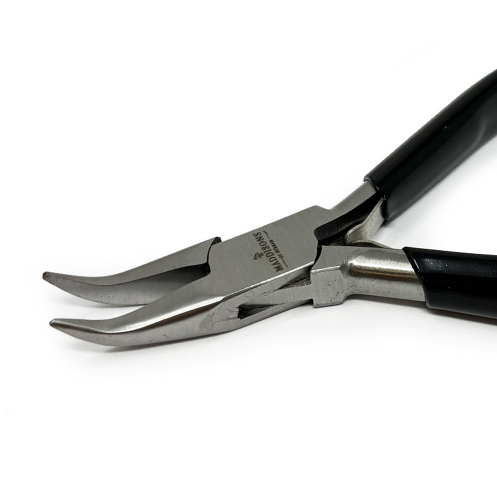 Bent Chain Nose Pliers with Smooth Jaws, 130mm
