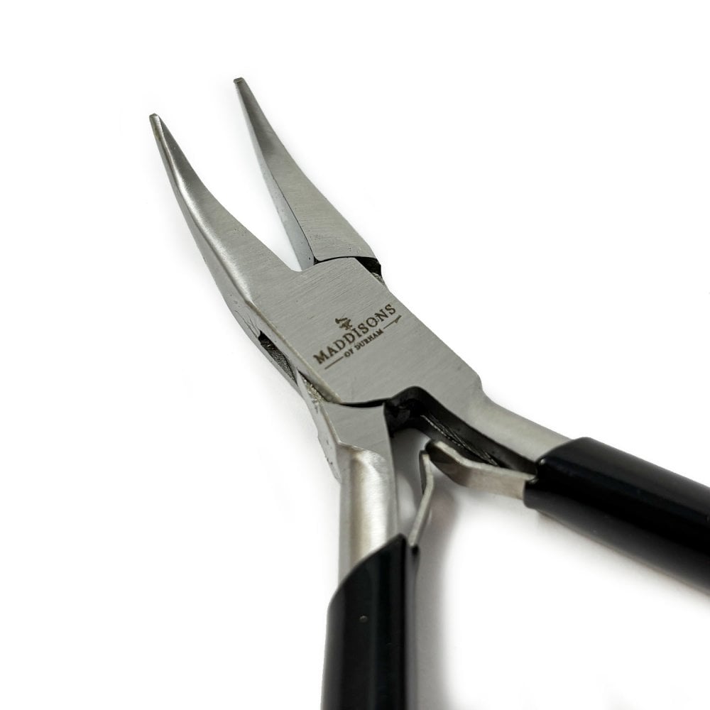 Bent Chain Nose Pliers with Smooth Jaws, 130mm