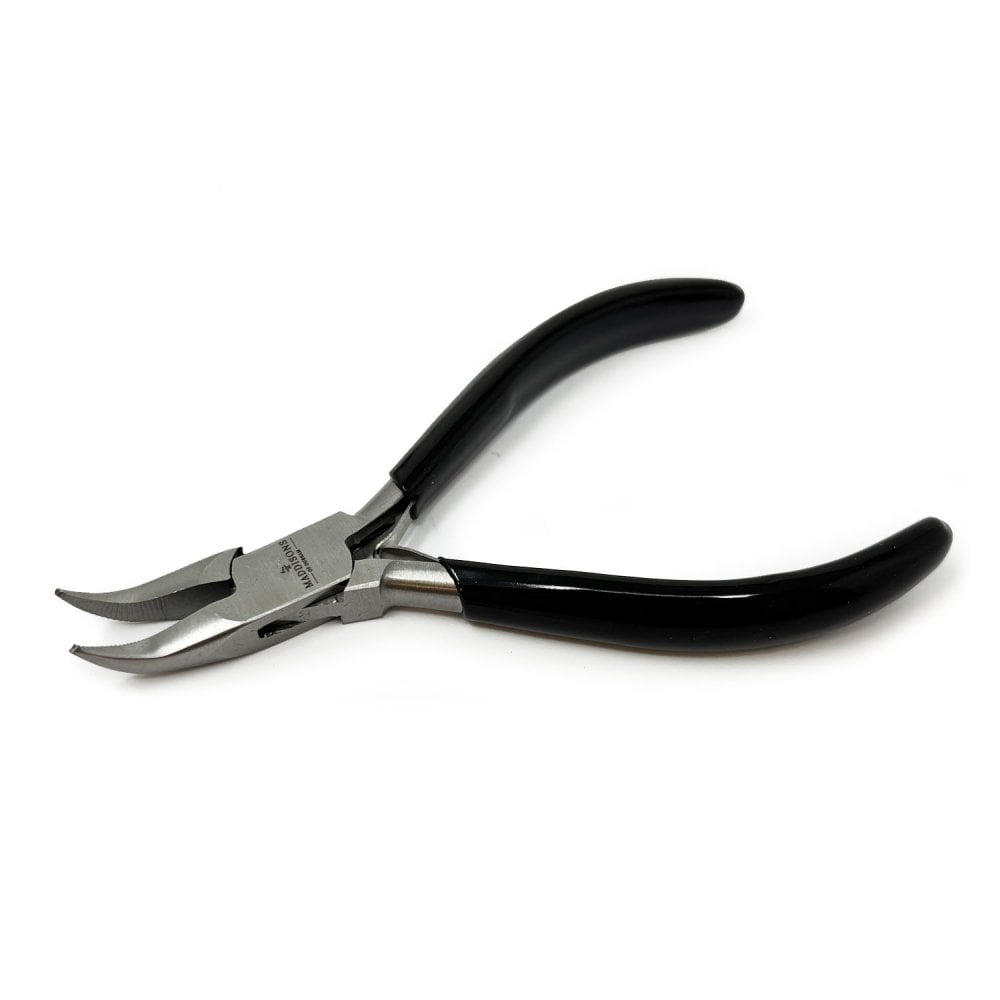 Bent Chain Nose Pliers with Serrated Jaws, 130mm