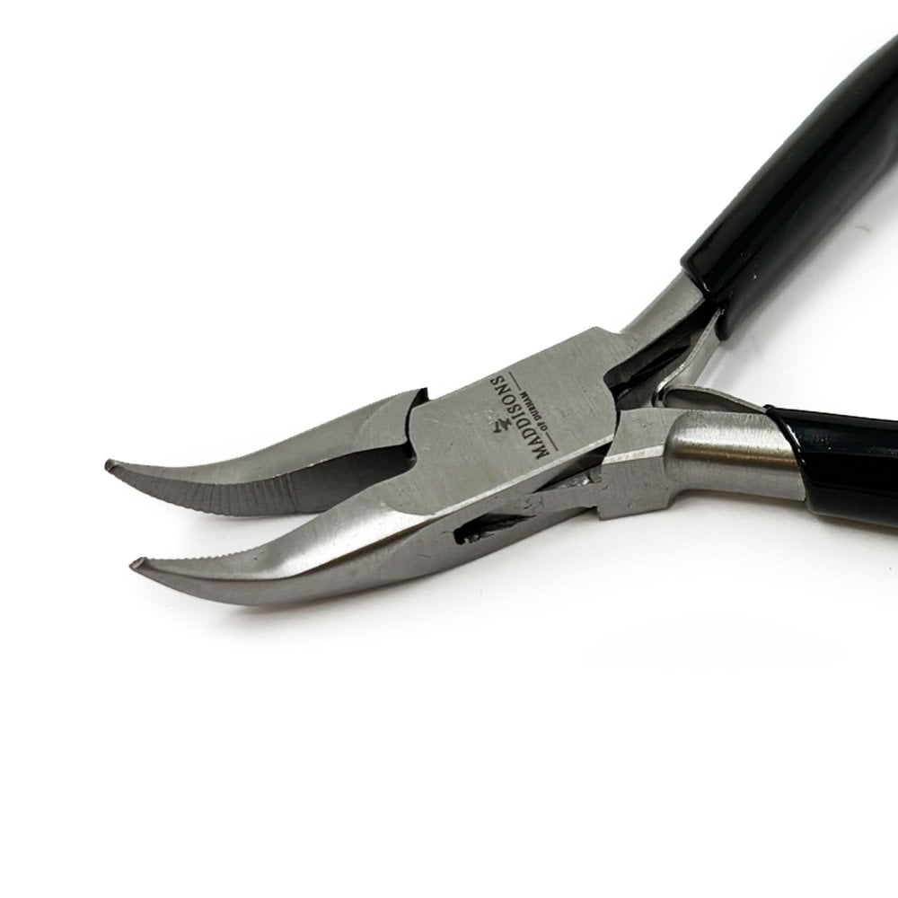 Bent Chain Nose Pliers with Serrated Jaws, 130mm