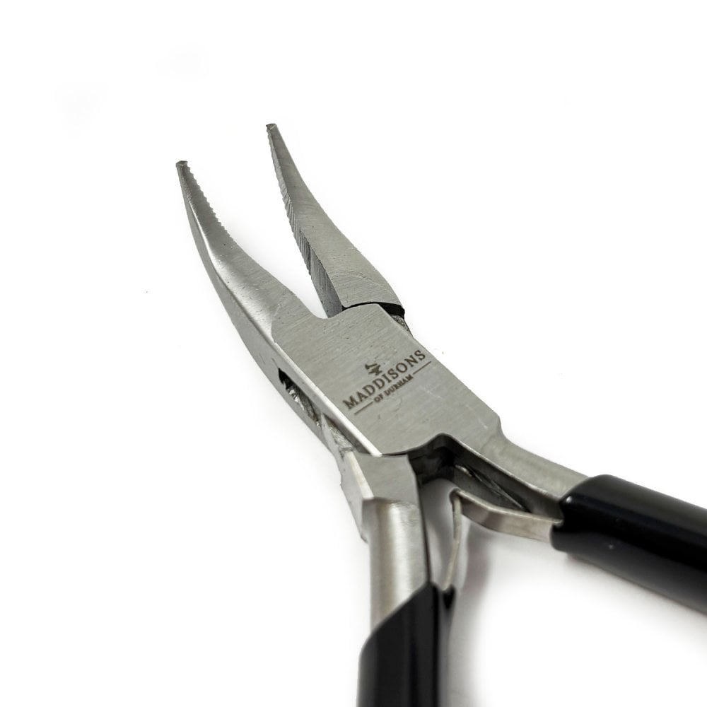 Bent Chain Nose Pliers with Serrated Jaws, 130mm