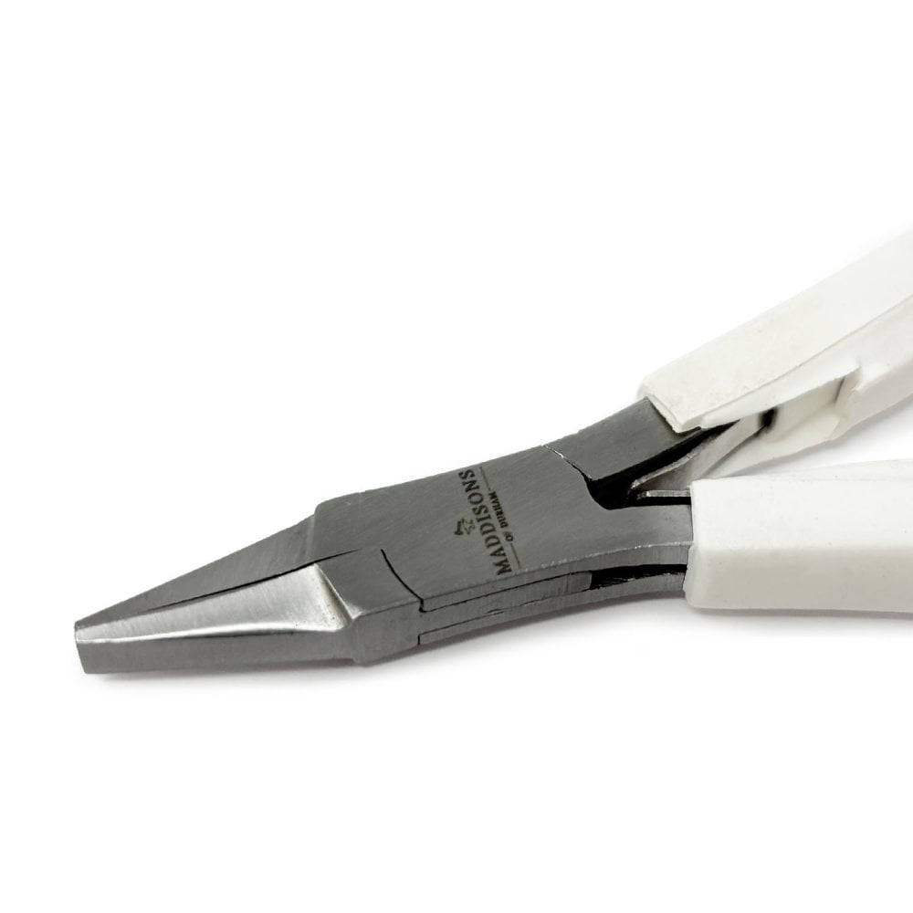 Flat Nose Pliers with White Ergo Handle, 120mm