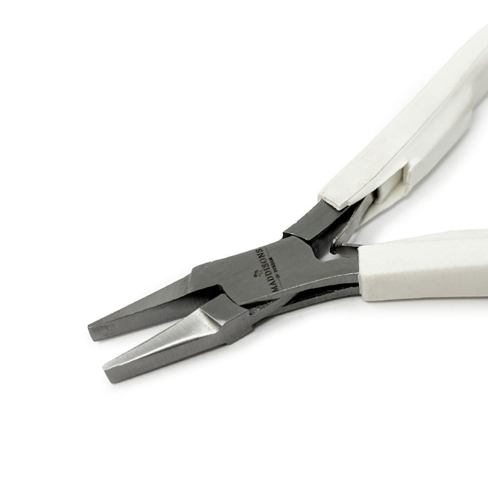 Flat Nose Pliers with White Ergo Handle, 120mm
