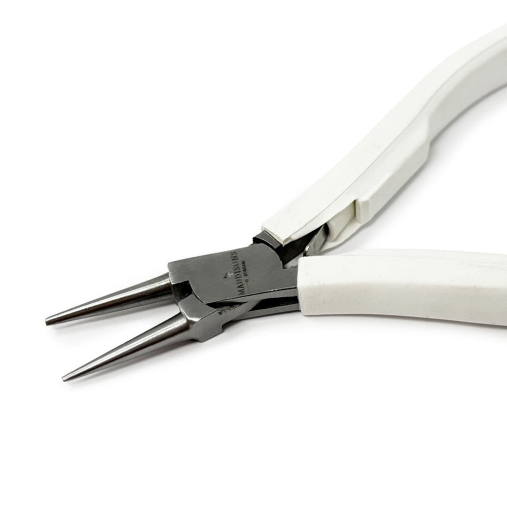 Round Nose Pliers with White Ergo Handle, 120mm