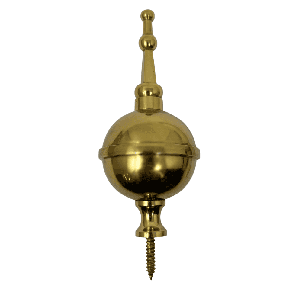 Brass Clock Finial - Ball & Tower Design
