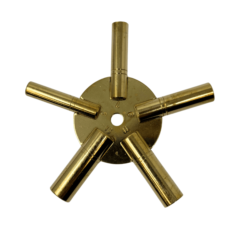 Brass Clock Key Spider Sizes 5-13