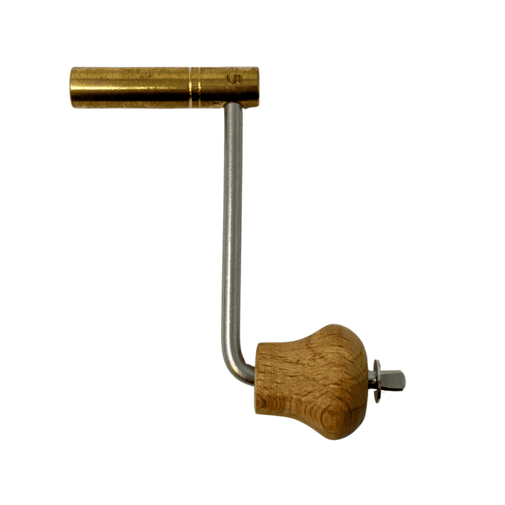 Brass Clock Crank Key with Wooden Handle - Choose Size