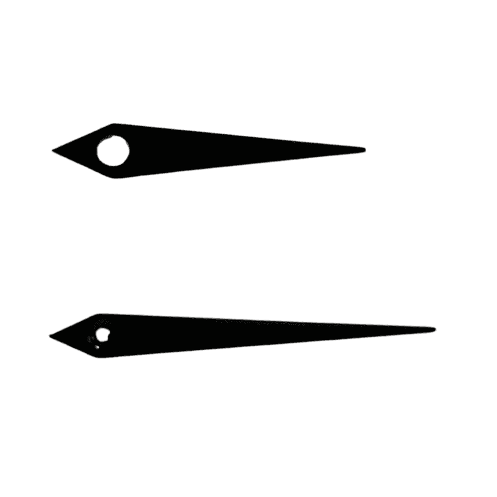 Pair of Dauphine Watch Hands (Min 0.70, Hr 1.20) - Choose Size and Colour