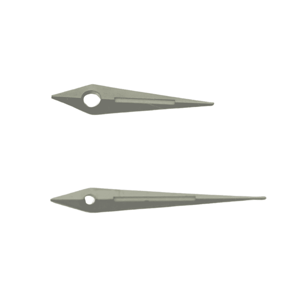 Pair of Luminous Dauphine Watch Hands (Min 0.65, Hr 1.10) - Choose Size and Colour