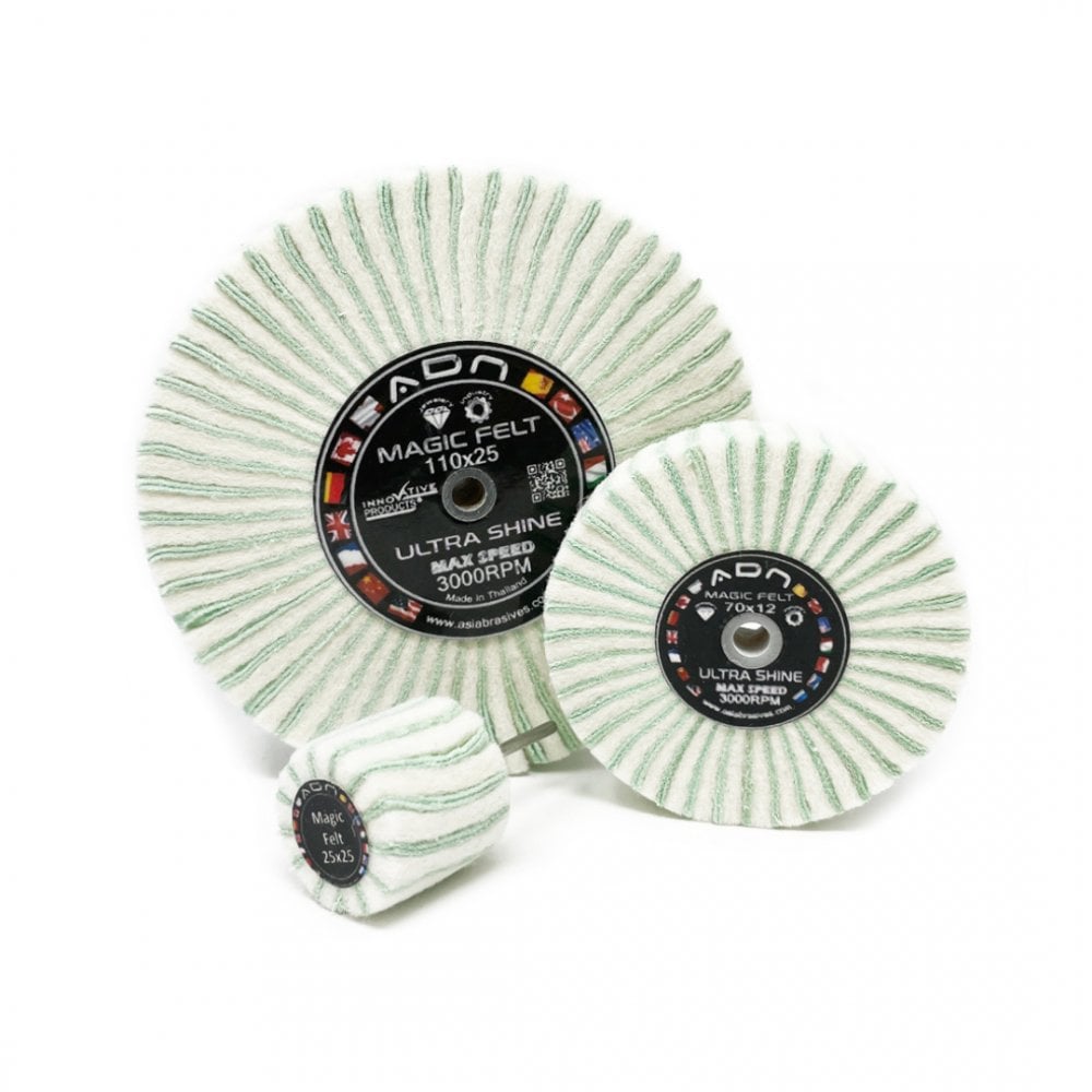 Magic Felt Emery Flap Wheels - Choose Size