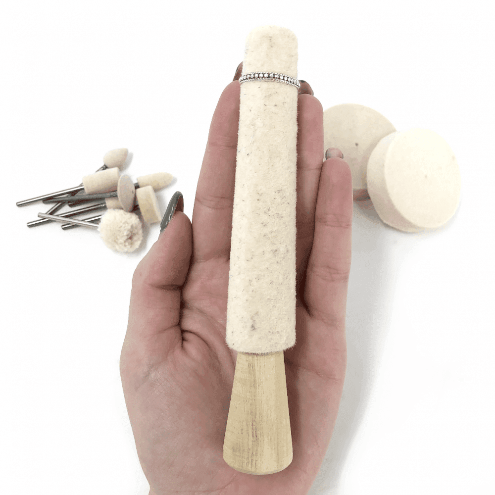 Mounted Tapered Felt Ring Polishing Cones - Choose Size
