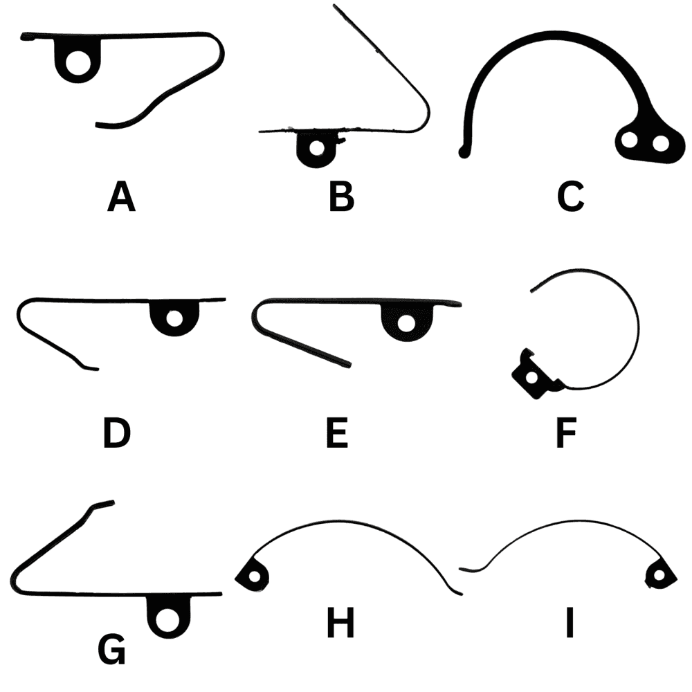 Clock Ratchet Click Springs - Choose Shape