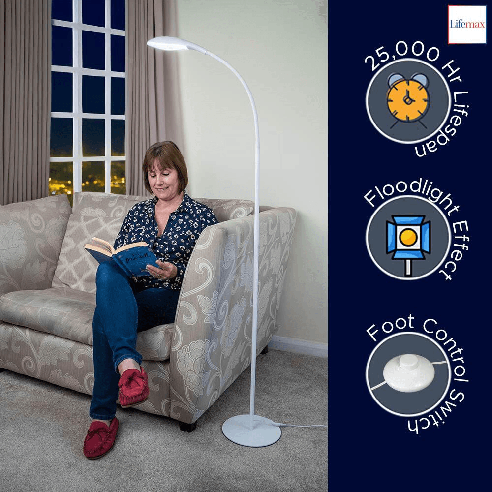 Lifemax High Vision LED Floor Light - Silver
