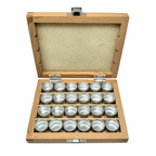 Wooden Storage Box with 24 Aluminium Tins
