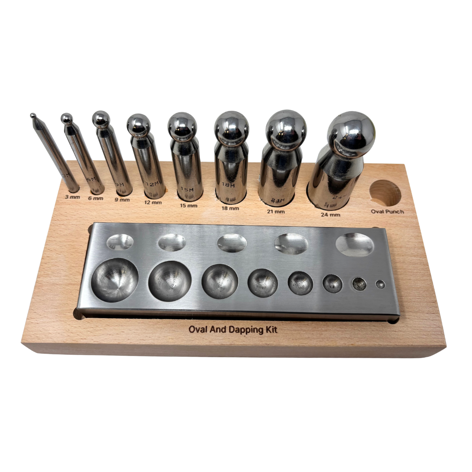 Round Dapping Block & Punch Set