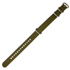 Army Green Canvas 4-Ring Watch Strap, 18mm - 22mm