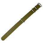 Army Green Canvas 4-Ring Watch Strap, 18mm - 22mm