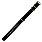 Black Canvas 4-Ring Watch Strap, 18mm - 22mm