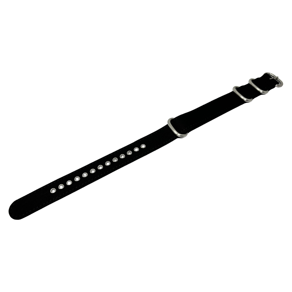 Black Canvas 4-Ring Watch Strap, 18mm - 22mm