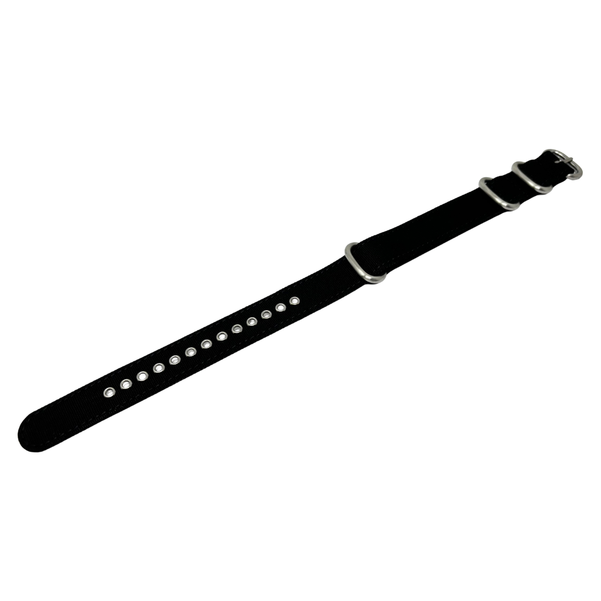 Black Canvas 4-Ring Watch Strap, 18mm - 22mm
