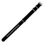 Black Canvas 4-Ring Watch Strap, 18mm - 22mm