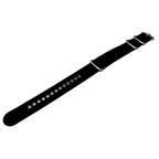 Black Canvas 4-Ring Watch Strap, 18mm - 22mm