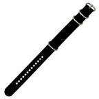 Black Canvas 4-Ring Watch Strap, 18mm - 22mm