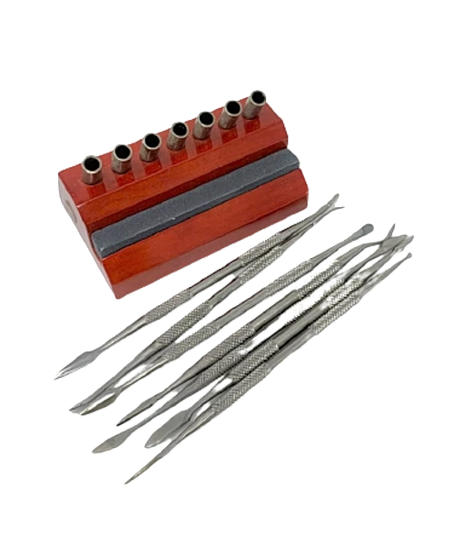 Wax Carver Set 7 with Wood Stand