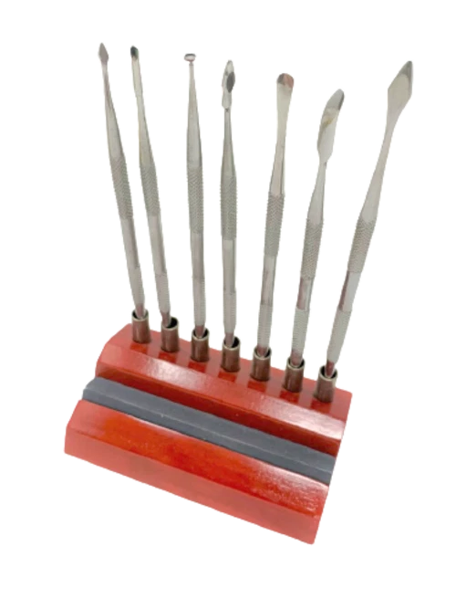 Wax Carver Set 7 with Wood Stand