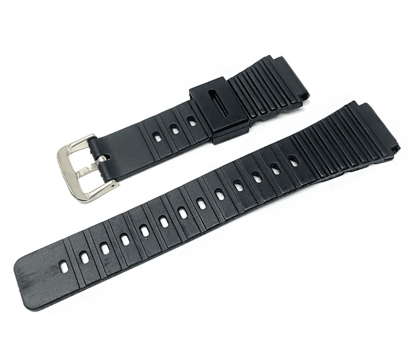 black casio generic watch strap with silver buckle - Maddisons UK