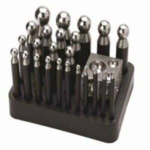 Dapping Punch Set Of 24 with Steel Doming Block 2 23mm to 25mm Punches 193765073404