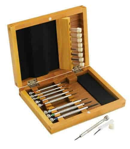 Screw Driver Set of 9 with Anodised Coloured Tips 9 Extra Blades Wooden Box New 192929465844 - Maddisons UK