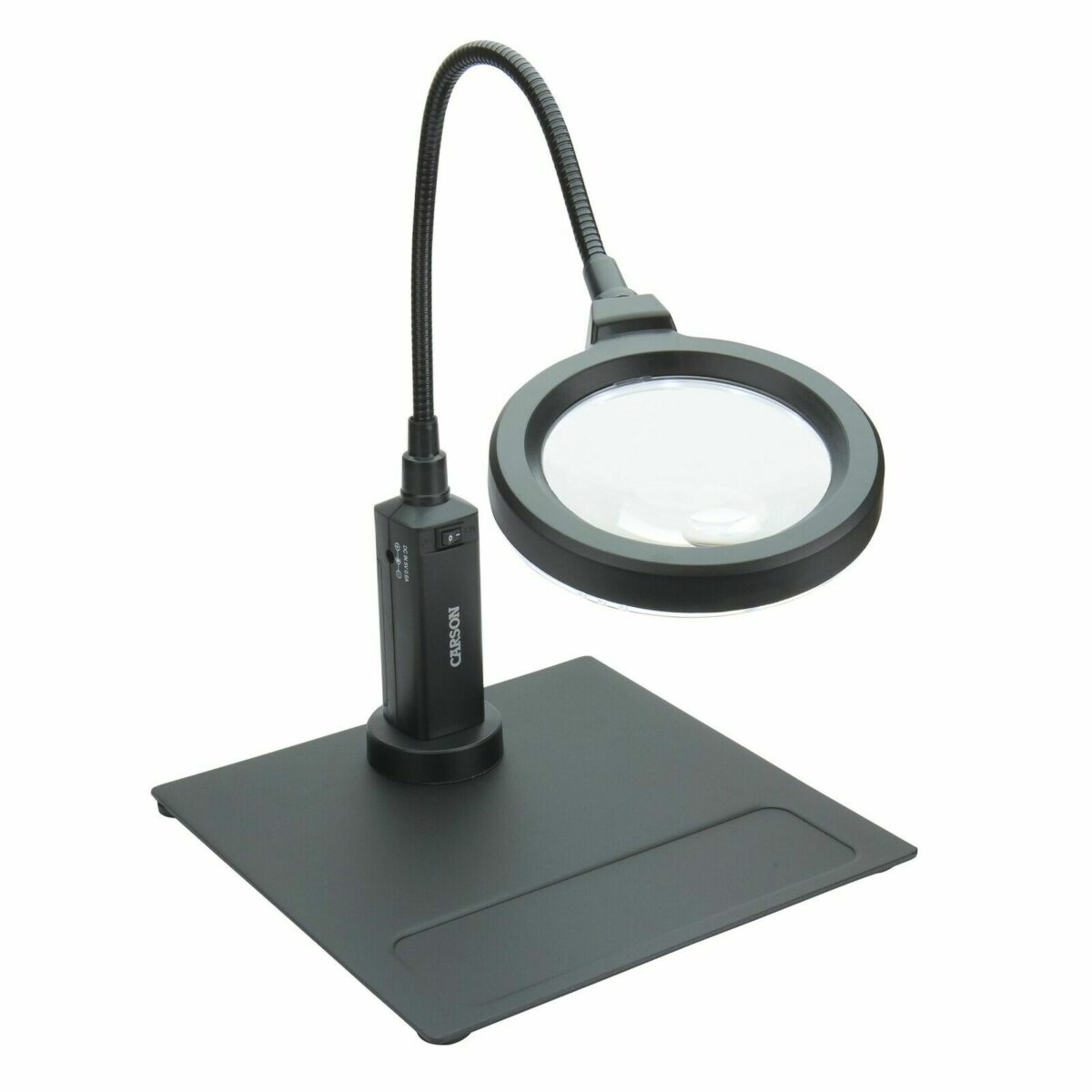LED Lighted MagnifierMagnetic Base 2x Power Gooseneck Flexible Carson MagniFlex 194616963588 - Maddisons UK